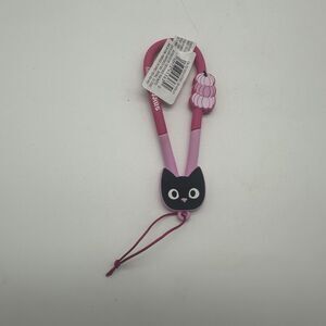 Creatology Pink Halloween Phone Lanyard Black Cat Charm Stacked Pumpkins PVC
